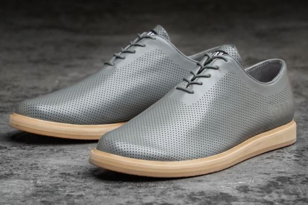 NOBULL MEN'S SHOES GREY LEATHER DRESS SHOE | STYLISH OUTLET