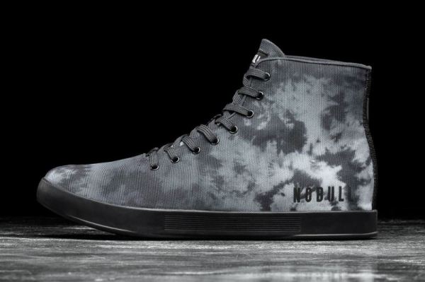 NOBULL MEN'S SHOES HIGH-TOP DARK CLOUD TIE-DYE CANVAS TRAINER | STYLISH OUTLET