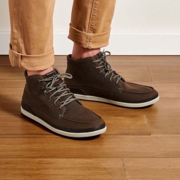 Olukai | Nalukai Kapa Men's Canvas Boots - Dusty Olive / Cloud