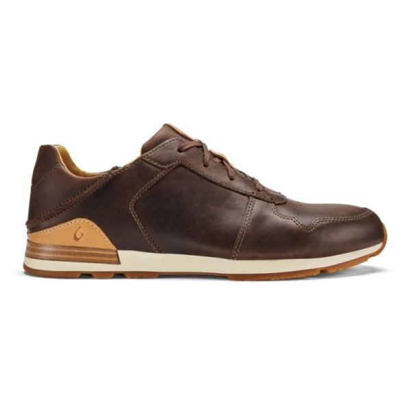 Olukai | Huaka'i Li Men's Leather Sneakers - Dark Wood