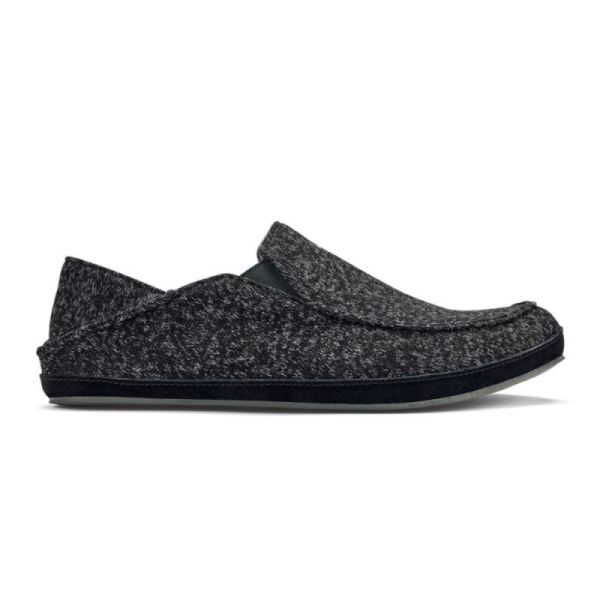 Olukai | Moloa Hulu Men's Wool Slippers - Black - Click Image to Close