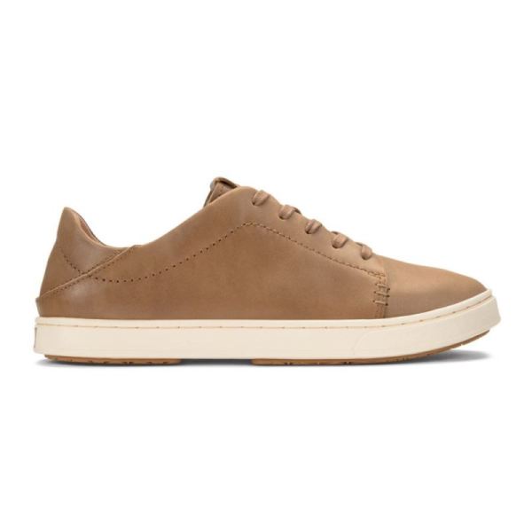 Olukai | Pehuea Li 'Ili Women's Leather Sneakers - Tan