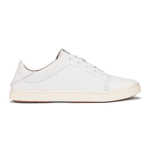 Olukai | Pehuea Li 'Ili Women's Leather Sneakers - White