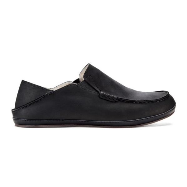 Olukai | Moloa Men's Leather Slippers - Onyx