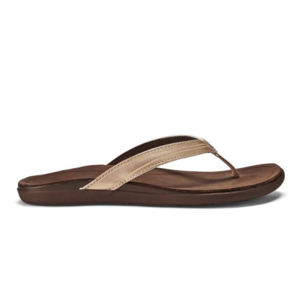 Olukai | Aukai Women's Leather Sandals - Copper / Dark Java