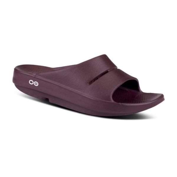 Oofos Shoes Men's OOahh Slide Sandal - Cabernet - Click Image to Close