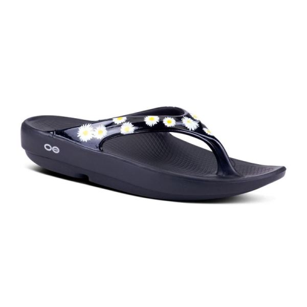 Oofos Shoes Women's OOlala Limited Sandal - Black Daisy
