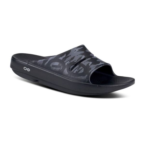 Oofos Shoes Men's OOahh Sport Slide Sandal - Black Camo