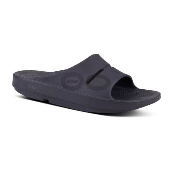 Oofos Shoes Men's OOahh Sport Slide Sandal - Black Matte