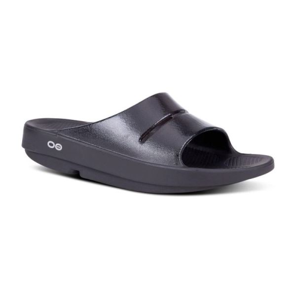 Oofos Shoes Women's OOahh Luxe Slide Sandal - Black