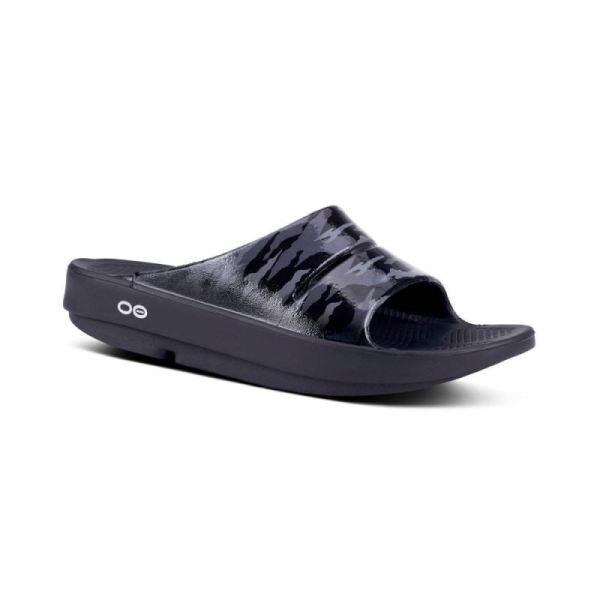 Oofos Shoes Women's OOahh Luxe Slide Sandal - Black Camo