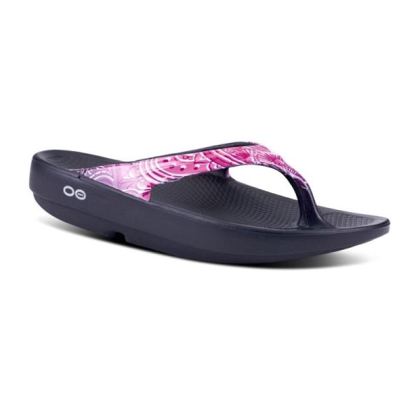 Oofos Shoes Women's OOlala Limited Sandal - Pink Paisley