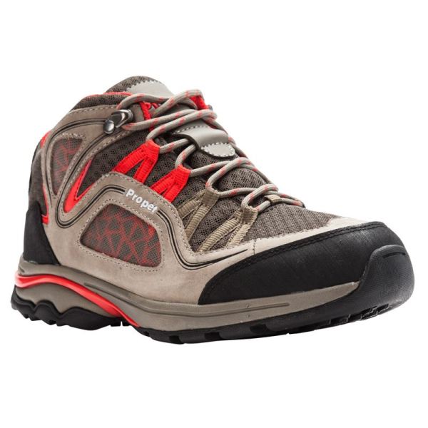 Propet | Women's Propet Peak-Gunsmoke/Red | Quick Ship! | Canada Outlet