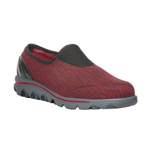 Propet | Women's TravelActive Slip-On-Black/Red Heather | Special Offer | Canada Outlet
