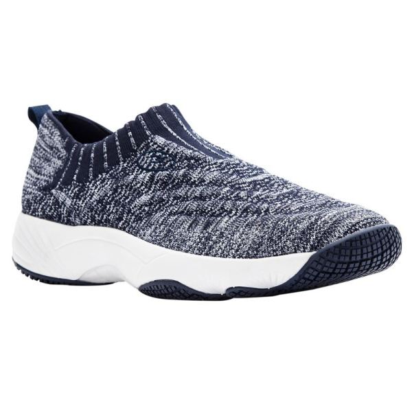 Propet | Women's Wash N Wear Slip-On Knit-Navy/White | Quick Ship! | Canada Outlet