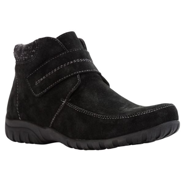Propet | Women's Delaney Strap-Black Suede | Quick Ship! | Canada Outlet