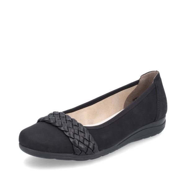 Rieker Quick Ship Women's shoes | Style L9358 Dress Ballerina - Black