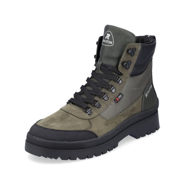 Rieker Quick Ship EVOLUTION Synthetic leather Men's boots| U0270 Ankle Boots - Green Combination