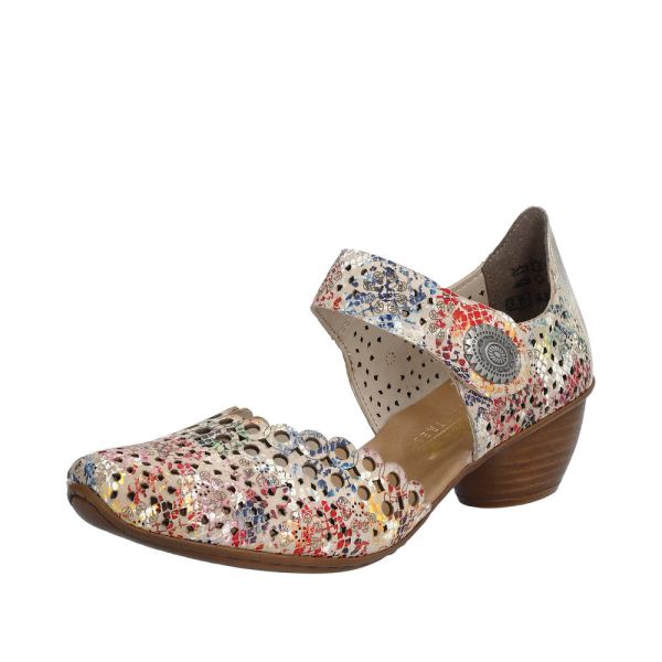 Rieker Quick Ship Women's shoes | Style 43753 Dress Open Shank - Multi