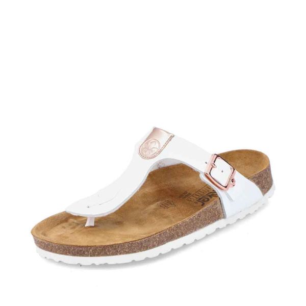 Rieker Quick Ship Women's sandals | Style V8391 Casual Flip Flop - White