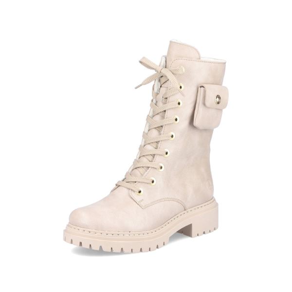 Rieker Quick Ship Synthetic leather Women's Mid height boots| 72622 Mid-height Boots - Beige