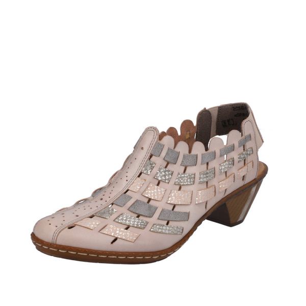 Rieker Quick Ship Women's shoes | Style 46778 Dress Sling-back - Beige Combination