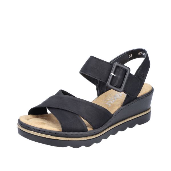 Rieker Quick Ship Women's sandals | Style 67463 Dress Sandal - Black