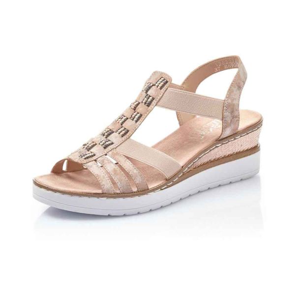 Rieker Quick Ship Women's sandals | Style V3822 Dress Sandal - Pink