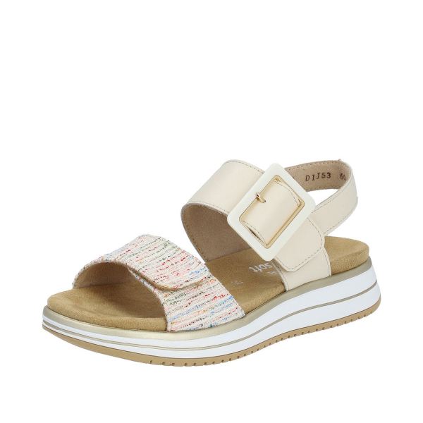 Remonte Women's sandals | Style D1J53 Casual Sandal - Beige Combination