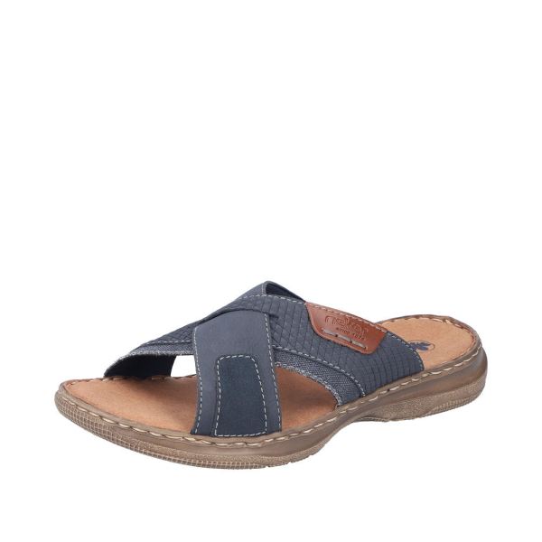 Rieker Quick Ship Men's sandals | Style 21491 Casual Mule - Blue