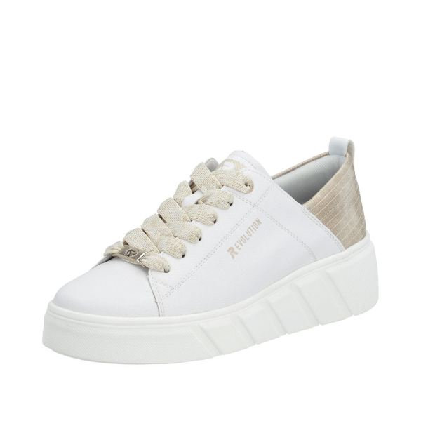 Rieker Quick Ship EVOLUTION Women's shoes | Style W0502 Athletic Lace-up - White