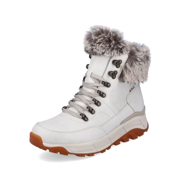 Rieker Quick Ship EVOLUTION Leather Women's Mid Height Boots| W0063-00 Mid-height Boots - White
