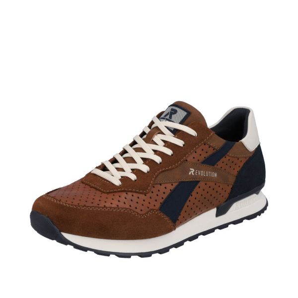 Rieker Quick Ship EVOLUTION Men's shoes | Style U0302 Athletic Lace-up - Brown