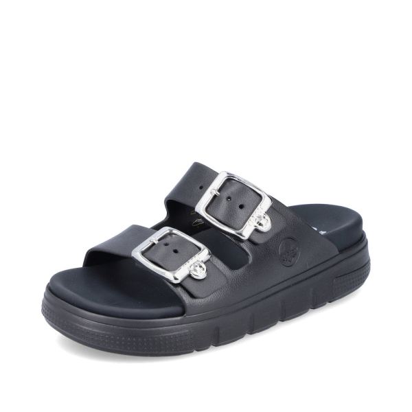Rieker Quick Ship Women's sandals | Style P2180 Casual Mule - Black