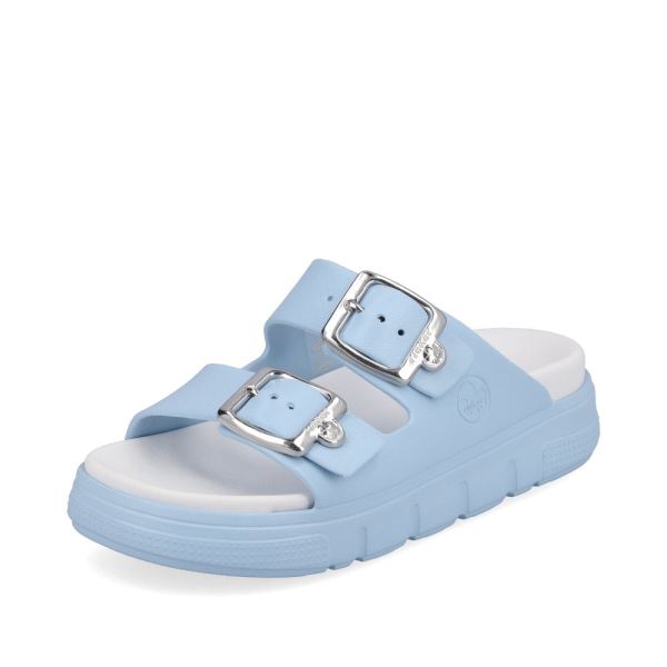Rieker Quick Ship Women's sandals | Style P2180 Casual Mule - Blue