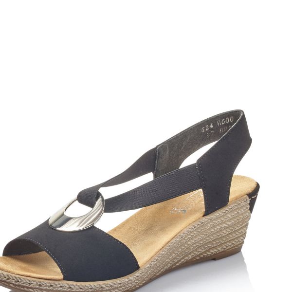 Rieker Quick Ship Women's sandals | Style 624H6 Dress Sandal - Black