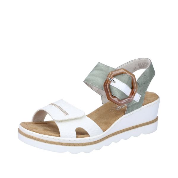 Rieker Quick Ship Women's sandals | Style 67476 Dress Sandal - White Combination