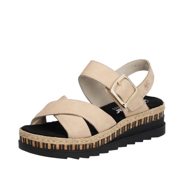 Rieker Quick Ship Women's sandals | Style V7951 Casual Sandal - Beige