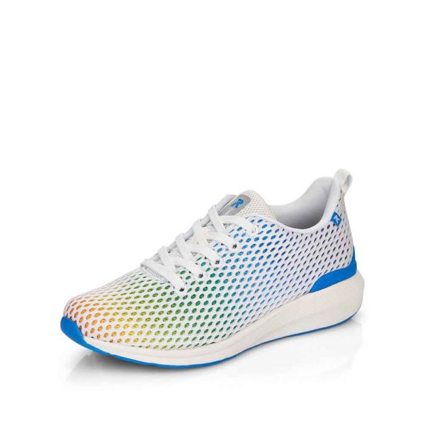 Rieker Quick Ship EVOLUTION Women's shoes | Style 40101 Athletic Lace-up - White Combination
