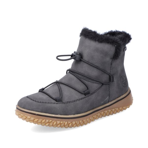 Rieker Quick Ship Synthetic leather Women's short boots| Z4278 Ankle Boots - Grey