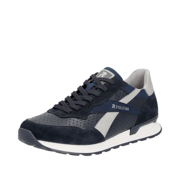 Rieker Quick Ship EVOLUTION Men's shoes | Style U0302 Athletic Lace-up - Blue