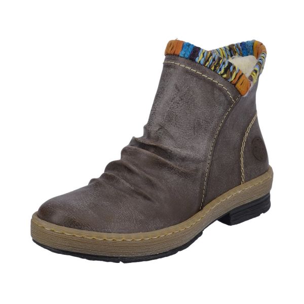 Rieker Quick Ship Synthetic Material Women's short boots| Z6755 Ankle Boots - Brown