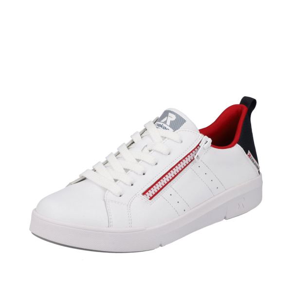 Rieker Quick Ship EVOLUTION Women's shoes | Style 41906 Athletic Lace-up with zip - White