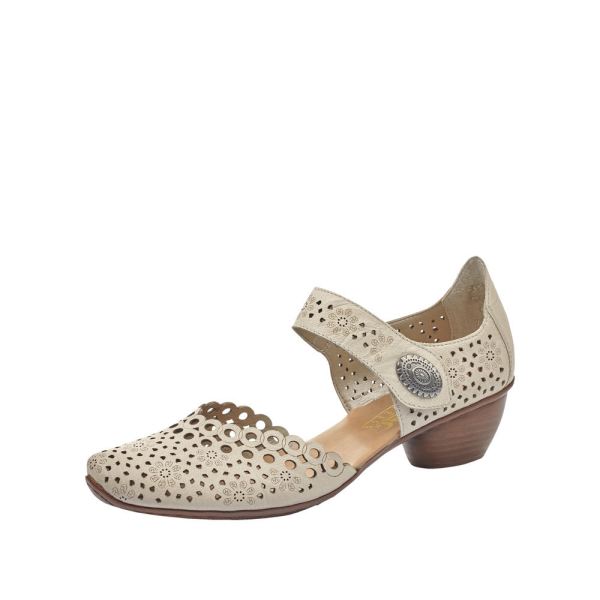 Rieker Quick Ship Women's shoes | Style 43753 Dress Open Shank - Beige