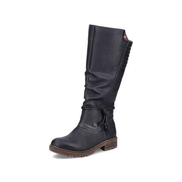 Rieker Quick Ship Synthetic leather Women's Tall Boots| Z4776 Tall Boots - Black