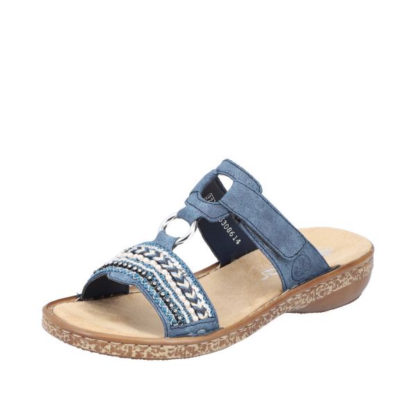 Rieker Quick Ship Women's sandals | Style 628M6 Casual Mule - Blue