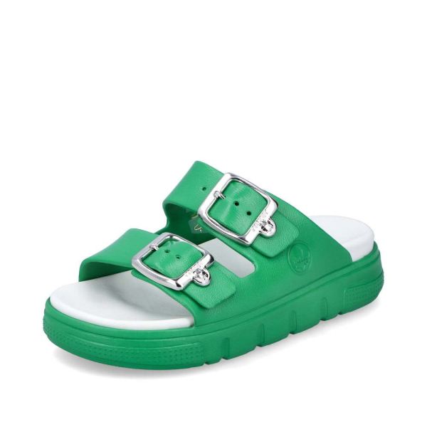 Rieker Quick Ship Women's sandals | Style P2180 Casual Mule - Green