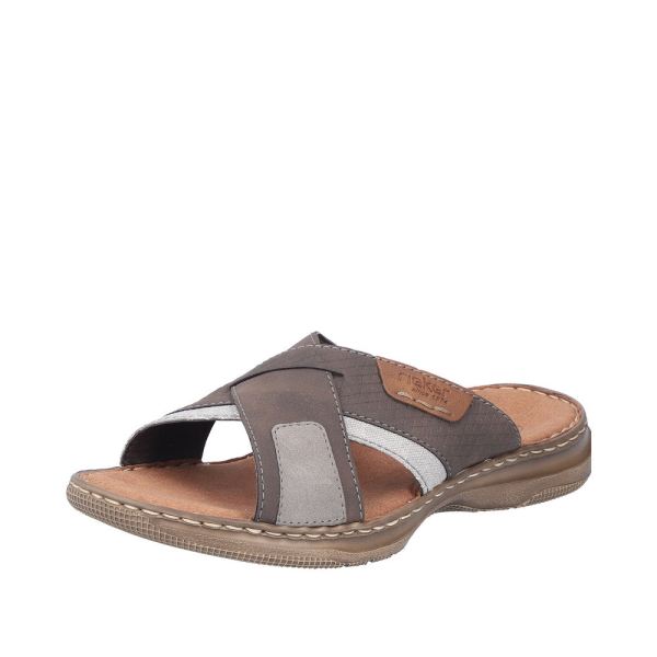 Rieker Quick Ship Men's sandals | Style 21491 Casual Mule - Brown