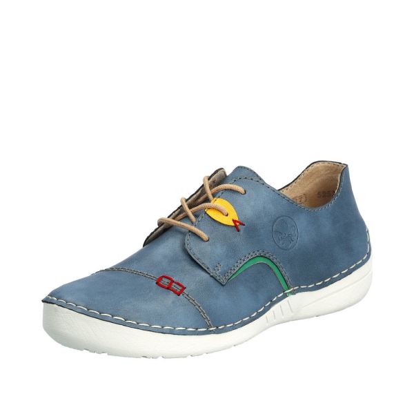 Rieker Quick Ship Women's shoes | Style 52528 Casual Lace-up - Blue