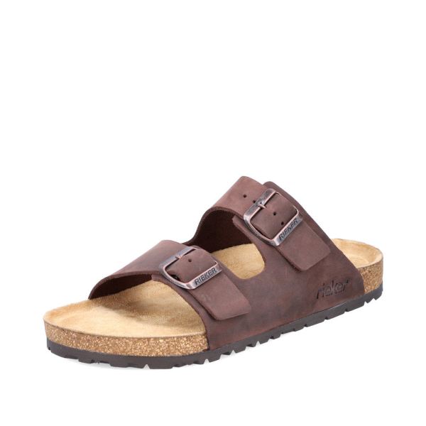 Rieker Quick Ship Men's sandals | Style 22190 Casual Mule - Brown
